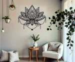 NEXTSTEP1 Lotus Black Flower Metal Wall Art for Home, Bedroom & Office (46cm x 41cm) - Image 7