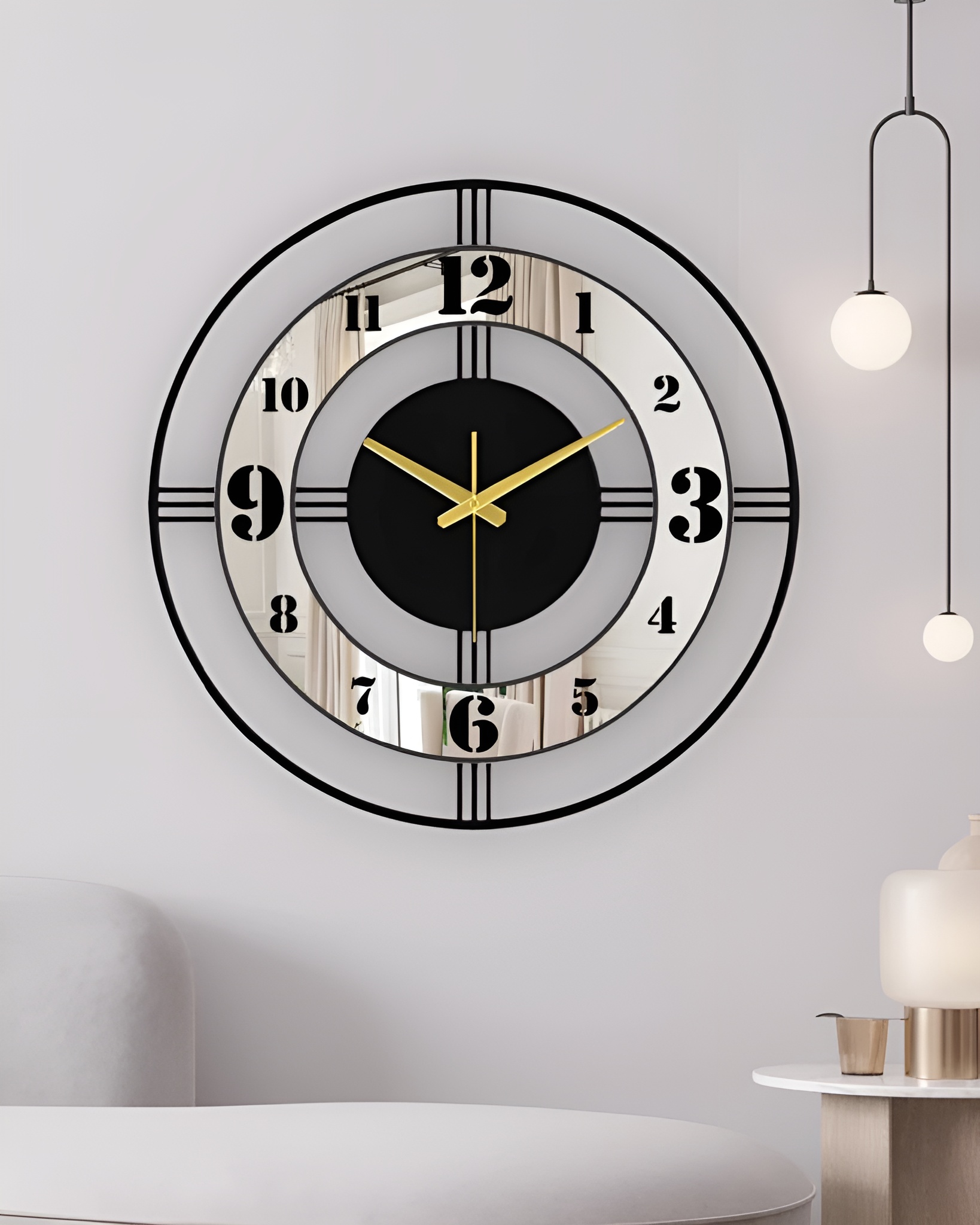 1 NEXTSTEP1 Silent Metal Wall Clock – Black, 40 CM - Image 1