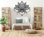 NEXTSTEP1 Lotus Black Flower Metal Wall Art for Home, Bedroom & Office (46cm x 41cm) - Image 4