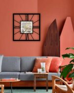 NEXTSTEP1 Square Silent Metal Wall Clock – Roman Numerals, Black 40 CM - Image 5