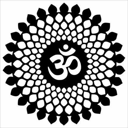 OM Mandala Metal Wall Art – 18x18 Inch Backlit Round Spiritual Wall Hanging