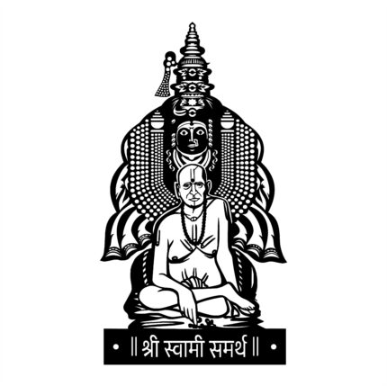 NEXTSTEP1 Tulja Bhavani and Swami Samarth Metal Wall Art (24 x 12 inch)