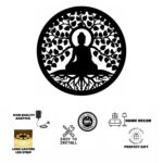 NEXTSTEP1 Buddha Metal Wall Art with LED Light – 15 x 15 inch - Image 4