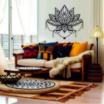 NEXTSTEP1 Lotus Black Flower Metal Wall Art for Home, Bedroom & Office (46cm x 41cm) - Image 6