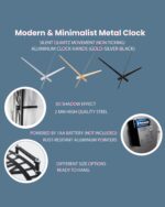 NEXTSTEP1 Silent Metal Wall Clock – Black, 40 CM - Image 8