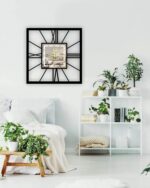 NEXTSTEP1 Square Silent Metal Wall Clock – Roman Numerals, Black 40 CM - Image 2