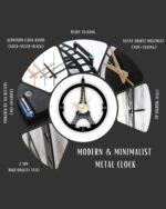 NEXTSTEP1 Paris Silent Metal Wall Clock – Black, 40 CM - Image 6