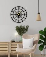 NEXTSTEP1 Stylish Silent Metal Wall Clock – Black, 40 CM - Image 4