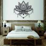 NEXTSTEP1 Lotus Black Flower Metal Wall Art for Home, Bedroom & Office (46cm x 41cm) - Image 2