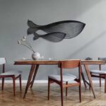 NEXTSTEP1 Blue Whale Metal Wall Art – Vintage Laser-Cut Iron Décor (46cm x 25cm) - Image 2