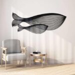 NEXTSTEP1 Blue Whale Metal Wall Art – Vintage Laser-Cut Iron Décor (46cm x 25cm) - Image 3