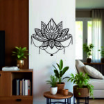 NEXTSTEP1 Lotus Black Flower Metal Wall Art for Home, Bedroom & Office (46cm x 41cm) - Image 3