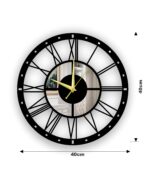 NEXTSTEP1 Large Silent Black Metal Wall Clock – Roman Numerals, 40 CM - Image 6
