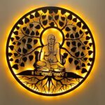 NEXTSTEP1 Shree Swami Samarth Spiritual LED Metal Wall Art with Backlight.