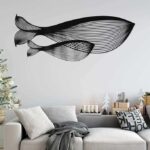 NEXTSTEP1 Blue Whale Metal Wall Art – Vintage Laser-Cut Iron Décor (46cm x 25cm) - Image 4