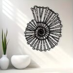 NEXTSTEP1 Nautilus Spiral Shell Metal Wall Art for Living Room, Bathroom -(38cm x 45cm)
