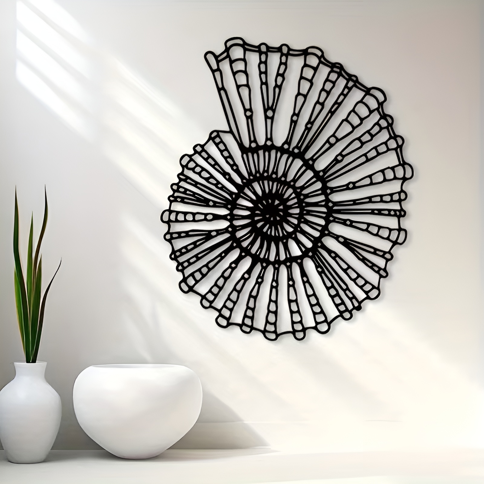 7fdcdbe1-32cc-437b-a8f6-9e5b07de456d_800x800 NEXTSTEP1 Nautilus Spiral Shell Metal Wall Art for Living Room, Bathroom -(38cm x 45cm) - Image 1
