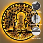NEXTSTEP1 Shree Swami Samarth Spiritual LED Metal Wall Art with Backlight. - Image 3
