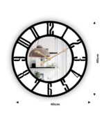 NEXTSTEP1 Stylish Silent Metal Wall Clock – Black, 40 CM - Image 7