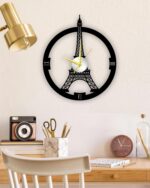 NEXTSTEP1 Paris Silent Metal Wall Clock – Black, 40 CM - Image 4