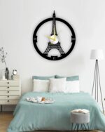 NEXTSTEP1 Paris Silent Metal Wall Clock – Black, 40 CM