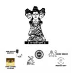 NEXTSTEP1 Shri Swami Samarth Metal Wall Art with Light Décor-25 x 15 Inches. - Image 5