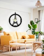 NEXTSTEP1 Paris Silent Metal Wall Clock – Black, 40 CM - Image 2