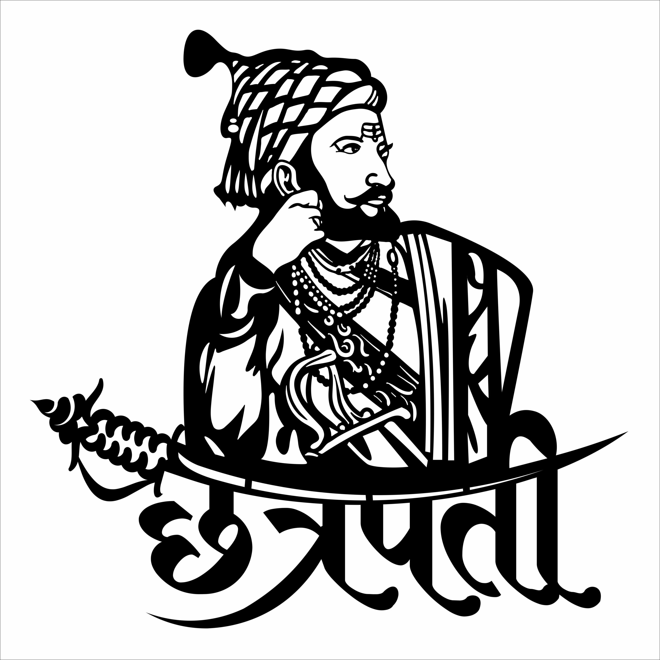 C NEXTSTEP1 Chhatrapati Shivaji Maharaj Metal Wall Art-24 x 24 Inch - Image 1