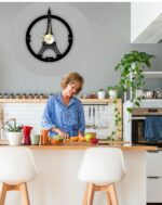 NEXTSTEP1 Paris Silent Metal Wall Clock – Black, 40 CM - Image 3