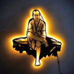 NEXTSTEP1 Sai Baba LED Metal Wall Art-Backlit Wall Hanging for Home Temple, Living Room & Office-24x18inch