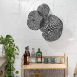 NEXTSTEP1 Metal Lotus Leaf Wall Art, 3D Black Abstract Openwork Lotus Leaf Hanging Décor (50cm X 38cm) - Image 2