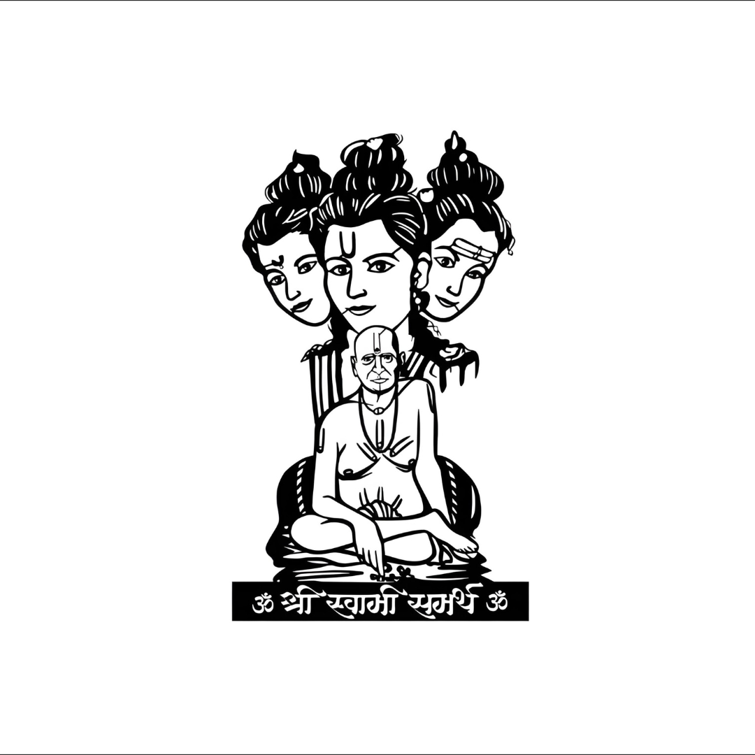 Untitled design (16) NEXTSTEP1 Shri Swami Samarth Metal Wall Art - Wall Hanging (15x25 inch) - Image 1