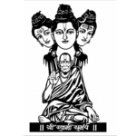 NEXTSTEP1 Shri Swami Samarth Metal Wall Art with Light Décor- 25 x 15 Inches.