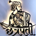 NEXTSTEP1 Chhatrapati Shivaji Maharaj LED Metal Wall Art | 24 x 24 Inch Backlit Wall Hanging.