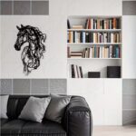 NEXTSTEP1 Abstract Metal Horse Wall Art – Modern Indoor/Outdoor Decor (50cm x 31cm) - Image 3