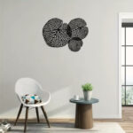 NEXTSTEP1 Metal Lotus Leaf Wall Art, 3D Black Abstract Openwork Lotus Leaf Hanging Décor (50cm X 38cm) - Image 4