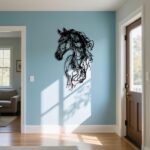 NEXTSTEP1 Abstract Metal Horse Wall Art – Modern Indoor/Outdoor Decor (50cm x 31cm) - Image 4