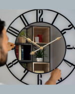 NEXTSTEP1 Stylish Silent Metal Wall Clock (30 x 30 CM) – Antique Black Analog Wall Watch for Home, Office & Hall - Image 2