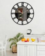 NEXTSTEP1 Stylish Silent Metal Wall Clock (30 x 30 CM) – Antique Black Analog Wall Watch for Home, Office & Hall - Image 3
