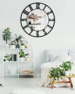 NEXTSTEP1 Stylish Silent Metal Wall Clock (30 x 30 CM) – Antique Black Analog Wall Watch for Home, Office & Hall - Image 4