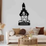 NEXTSTEP1 Gajanan Maharaj Metal Wall Art With Light (24 x 12 Inch) - Image 3